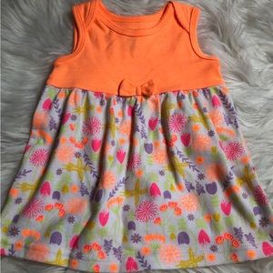 Kidgets size3-6M baby girl bright orange & floral dress